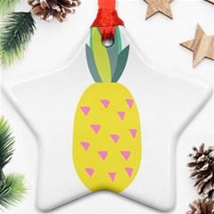 Pineapple Fruite Yellow Triangle Pink Star Ornament (two Sides)