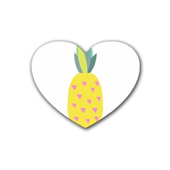 Pineapple Fruite Yellow Triangle Pink Heart Coaster (4 Pack) 