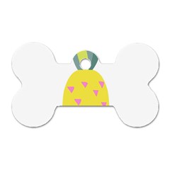 Pineapple Fruite Yellow Triangle Pink Dog Tag Bone (one Side)