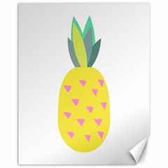 Pineapple Fruite Yellow Triangle Pink Canvas 11  X 14   by Mariart