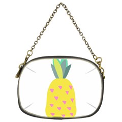 Pineapple Fruite Yellow Triangle Pink Chain Purses (two Sides)  by Mariart