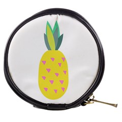 Pineapple Fruite Yellow Triangle Pink Mini Makeup Bags by Mariart