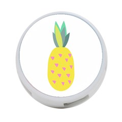 Pineapple Fruite Yellow Triangle Pink 4-port Usb Hub (two Sides)  by Mariart