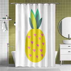 Pineapple Fruite Yellow Triangle Pink Shower Curtain 48  X 72  (small)  by Mariart