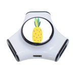 Pineapple Fruite Yellow Triangle Pink 3-Port USB Hub Front