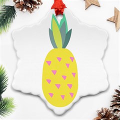 Pineapple Fruite Yellow Triangle Pink Ornament (snowflake) by Mariart