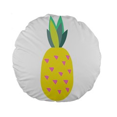 Pineapple Fruite Yellow Triangle Pink Standard 15  Premium Round Cushions