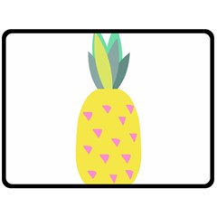 Pineapple Fruite Yellow Triangle Pink Double Sided Fleece Blanket (large)  by Mariart