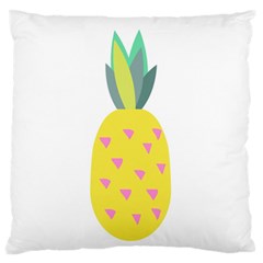 Pineapple Fruite Yellow Triangle Pink Large Flano Cushion Case (two Sides)