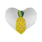 Pineapple Fruite Yellow Triangle Pink Standard 16  Premium Flano Heart Shape Cushions Front