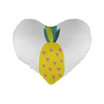 Pineapple Fruite Yellow Triangle Pink Standard 16  Premium Flano Heart Shape Cushions Back