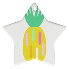 Pineapple Fruite Yellow Triangle Pink White Ornament (star) by Mariart