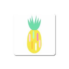 Pineapple Fruite Yellow Triangle Pink White Square Magnet