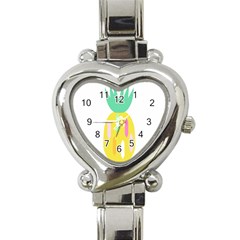 Pineapple Fruite Yellow Triangle Pink White Heart Italian Charm Watch by Mariart