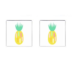 Pineapple Fruite Yellow Triangle Pink White Cufflinks (square) by Mariart