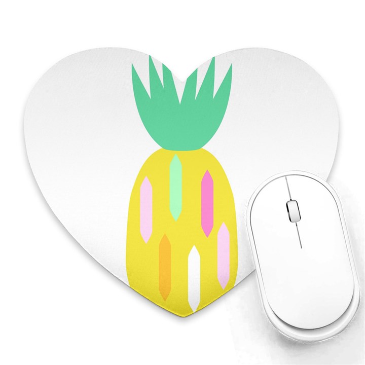 Pineapple Fruite Yellow Triangle Pink White Heart Mousepads