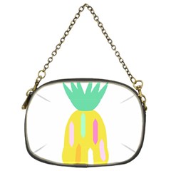 Pineapple Fruite Yellow Triangle Pink White Chain Purses (two Sides) 