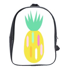 Pineapple Fruite Yellow Triangle Pink White School Bag (large) by Mariart