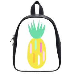 Pineapple Fruite Yellow Triangle Pink White School Bag (small) by Mariart