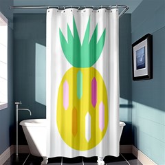 Pineapple Fruite Yellow Triangle Pink White Shower Curtain 36  X 72  (stall) 