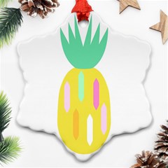 Pineapple Fruite Yellow Triangle Pink White Ornament (snowflake)