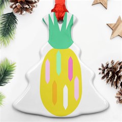 Pineapple Fruite Yellow Triangle Pink White Christmas Tree Ornament (two Sides) by Mariart