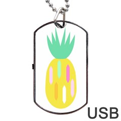 Pineapple Fruite Yellow Triangle Pink White Dog Tag Usb Flash (two Sides) by Mariart