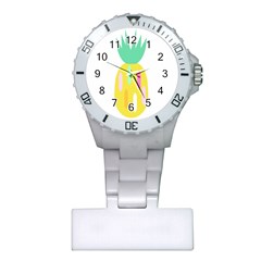 Pineapple Fruite Yellow Triangle Pink White Plastic Nurses Watch by Mariart