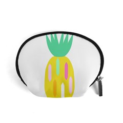 Pineapple Fruite Yellow Triangle Pink White Accessory Pouches (small) 