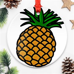 Pineapple Fruite Yellow Green Orange Ornament (round) by Mariart