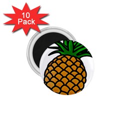 Pineapple Fruite Yellow Green Orange 1 75  Magnets (10 Pack) 