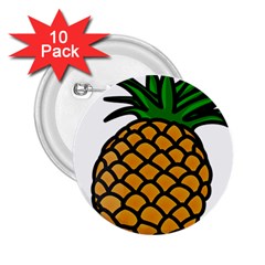 Pineapple Fruite Yellow Green Orange 2 25  Buttons (10 Pack) 