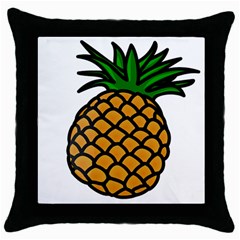 Pineapple Fruite Yellow Green Orange Throw Pillow Case (black)