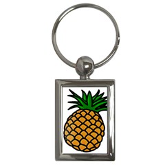 Pineapple Fruite Yellow Green Orange Key Chains (rectangle)  by Mariart