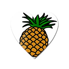 Pineapple Fruite Yellow Green Orange Heart Magnet by Mariart