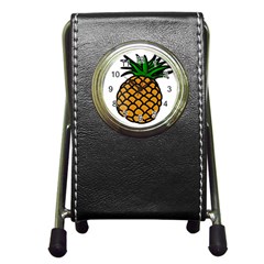 Pineapple Fruite Yellow Green Orange Pen Holder Desk Clocks