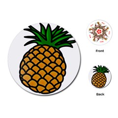 Pineapple Fruite Yellow Green Orange Playing Cards (round)  by Mariart