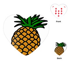 Pineapple Fruite Yellow Green Orange Playing Cards (heart)  by Mariart