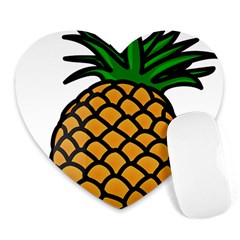 Pineapple Fruite Yellow Green Orange Heart Mousepads