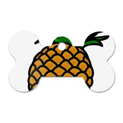 Pineapple Fruite Yellow Green Orange Dog Tag Bone (one Side)