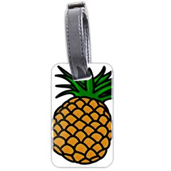 Pineapple Fruite Yellow Green Orange Luggage Tags (two Sides) by Mariart