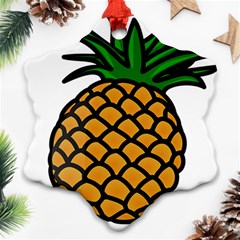 Pineapple Fruite Yellow Green Orange Snowflake Ornament (two Sides)