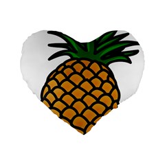 Pineapple Fruite Yellow Green Orange Standard 16  Premium Heart Shape Cushions by Mariart