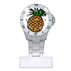 Pineapple Fruite Yellow Green Orange Plastic Nurses Watch by Mariart