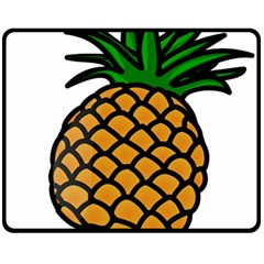 Pineapple Fruite Yellow Green Orange Double Sided Fleece Blanket (medium) 