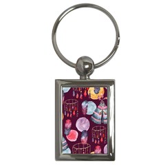 Boho Tribal Watercolor Pattern  Key Chains (rectangle) 