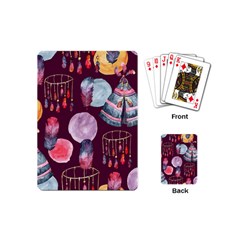 Boho Tribal Watercolor Pattern  Playing Cards (mini)  by paulaoliveiradesign