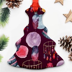 Boho Tribal Watercolor Pattern  Ornament (christmas Tree) 