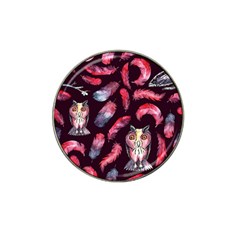 Boho Owl And Feather Pattern Hat Clip Ball Marker (4 Pack) by paulaoliveiradesign