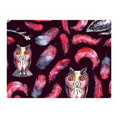 Boho Owl And Feather Pattern Double Sided Flano Blanket (mini)  by paulaoliveiradesign